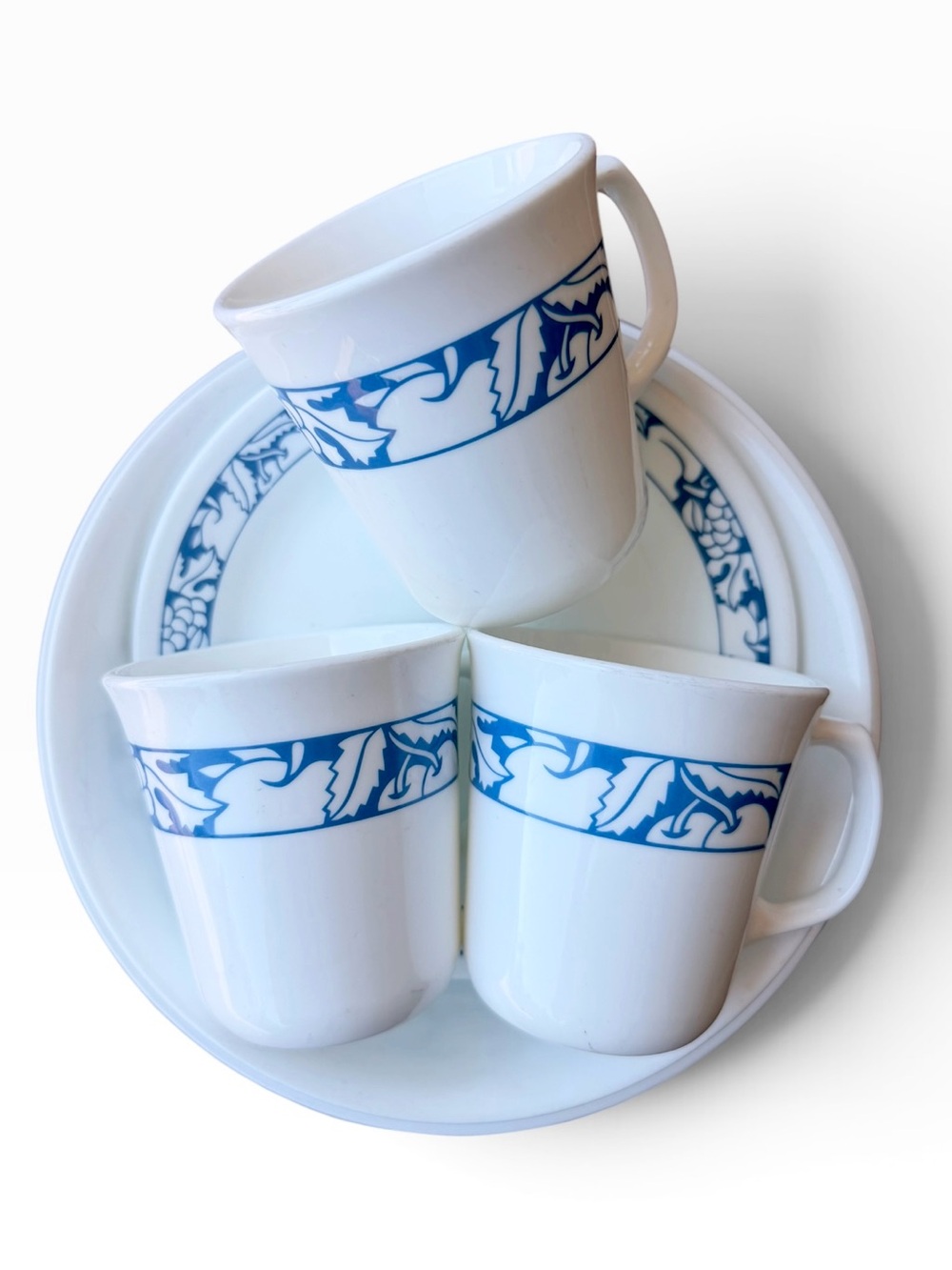 12 Piece Vintage Blue Apple and Fruit Pattern by Corelle Replacement Dish Set